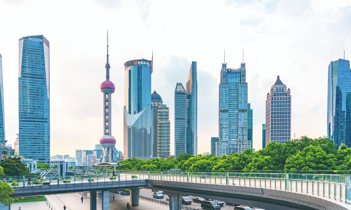 A view of the Lujiazui area in Shanghai, East China Photo: VCG