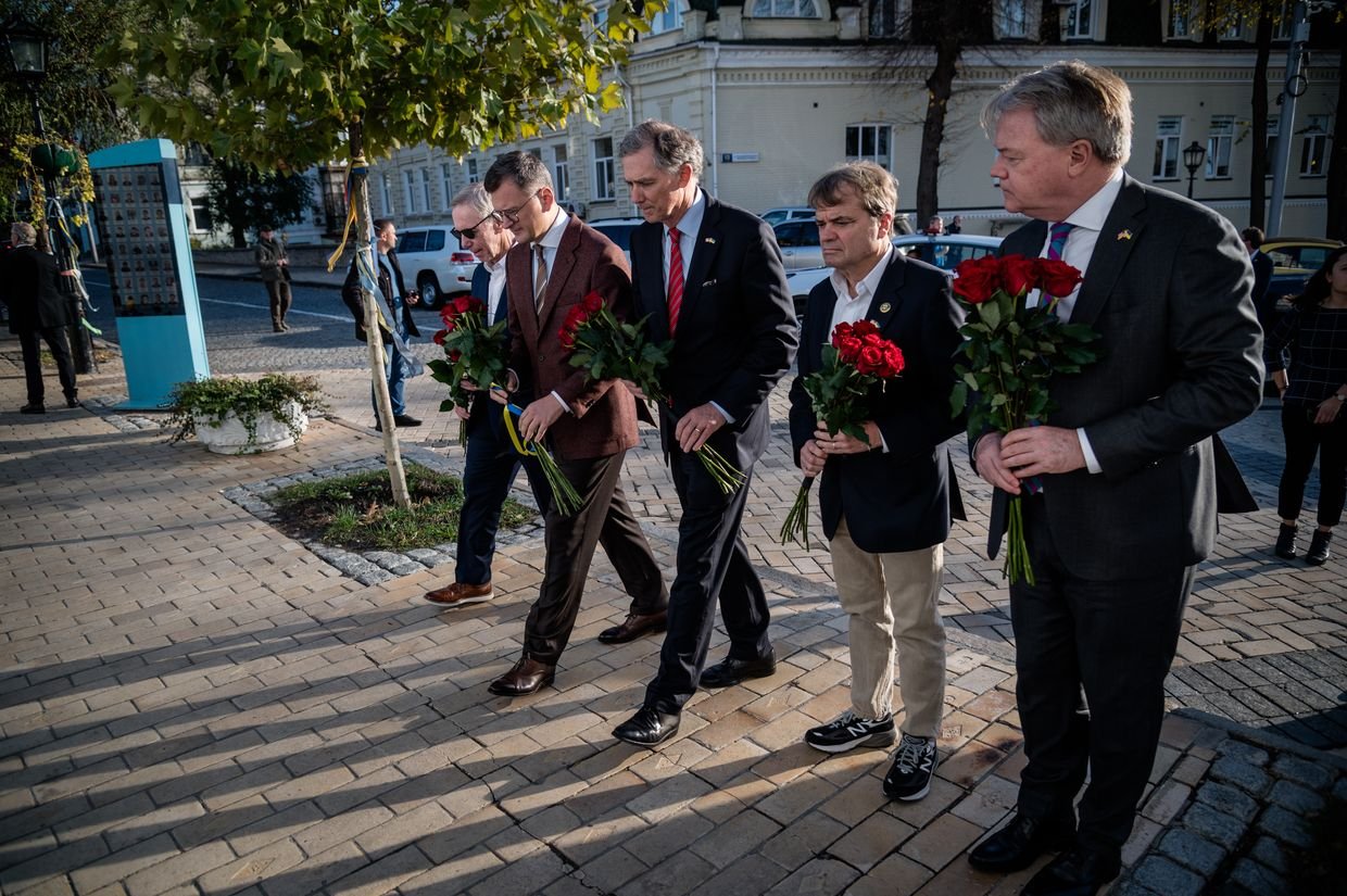 American congresspeople on October 30, 2023 in Kyiv, Ukraine. 